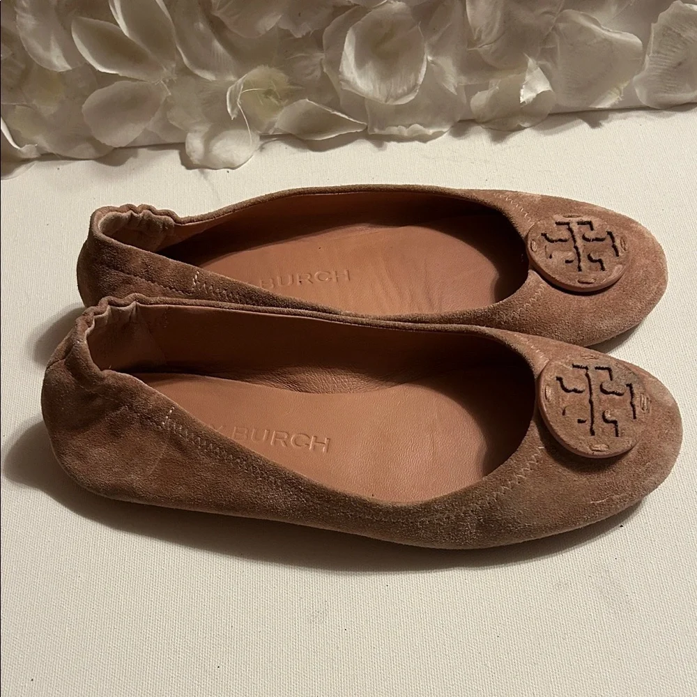 Tory Burch Women's Brown Suede Flats